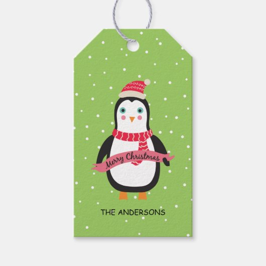 Schattigee Kerstpop "Vrolijk Kerstfeest" Personali Cadeaulabel (Voorkant)