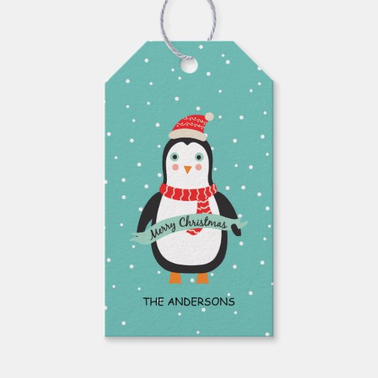 Schattigee Kerstpop "Vrolijk Kerstfeest" Personali Cadeaulabel (Voorkant)