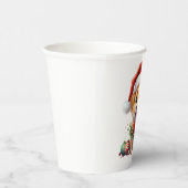 Schattigee kerstpuppy met kerstmuts en strik papieren bekers (Rechts)