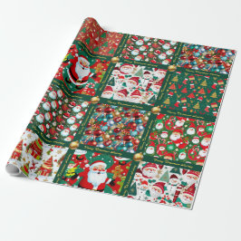 Schattigee kerstscènes Verpakkend papier met tekst