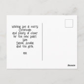 Schattigee Kerstsneeuw Familiefoto Briefkaart (Achterkant)