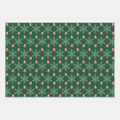 Schattigee kerstsneeuwvlokken en pinguïn patroon inpakpapier vel (Voorkant 3)