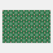 Schattigee kerstsneeuwvlokken en pinguïn patroon inpakpapier vel (Voorkant 2)