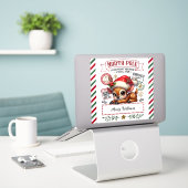 Schattigee kerstspecial van Santa Sticker (Laptop op bureau)