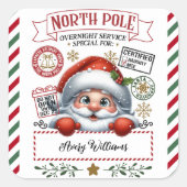 Schattigee kerstspecial van Santa Vierkante Sticker (Voorkant)