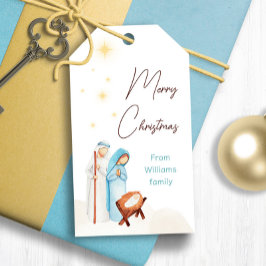 Schattigee kerststal cadeau Labels Cadeaulabel