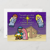 Schattigee kerststal kerst Kaart (Voorkant / Achterkant)