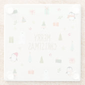 Schattigee kerstsymbolen glazen onderzetter (Achterkant)