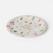 Schattigee kerstsymbolen papieren bordje (Gekanteld)