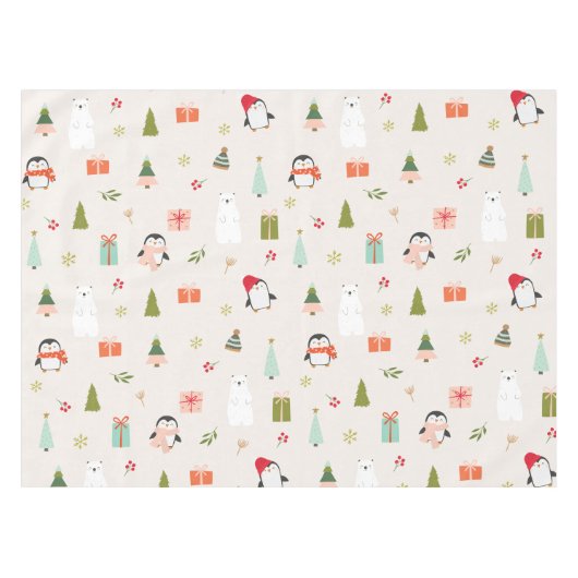 Schattigee kerstsymbolen tafelkleed (Voorkant (Horizontaal))
