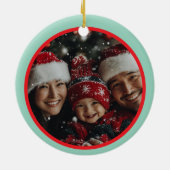 Schattigee Kerstteddybeer gepersonaliseerd Keramisch Ornament (Achterkant)