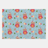 Schattigee kerstteddybeer inpakpapier vel (Voorkant 3)