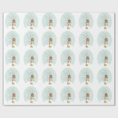 Schattigee kerstthema scène cadeaupapier (Vlak)