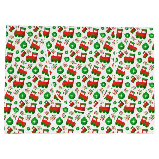 Schattigee kersttractor, bessen, Ornament Groot Cadeauzakje (Achterkant)