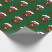 Schattigee kerstuil op dennentak cadeaupapier (Hoek)