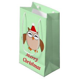 Schattigee kerstuil op maat geschenktas klein cadeauzakje