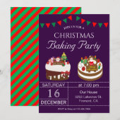 Schattigee kerstvakantie bakken partij uitnodiging (Voorkant / Achterkant)