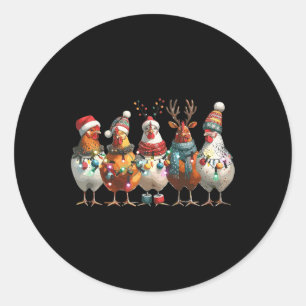 Schattigee kerstvakantie Boerderij Animal Funny Ch Ronde Sticker