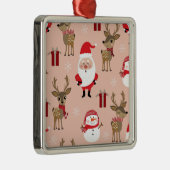 Schattigee kerstvakantie Cartoon Metalen Ornament (Rechts)