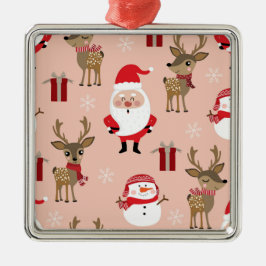Schattigee kerstvakantie Cartoon Metalen Ornament