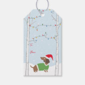Schattigee Kerstvakantie Dachshund Cadeaulabel (Voorkant)