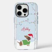 Schattigee Kerstvakantie Dachshund Case-Mate iPhone Case (Achterkant)