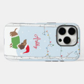 Schattigee Kerstvakantie Dachshund Case-Mate iPhone Case (Achterkant (horizontaal))