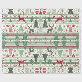 Schattigee kerstvakantie feestelijk patroon cadeaupapier (Vlak)