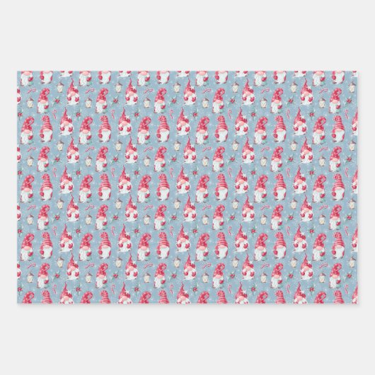 Schattigee kerstvakantie gnoom inpakpapier vel (Voorkant)