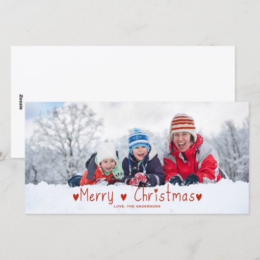 Schattigee kerstvakantie Kaart | Red (Voorkant / Achterkant)