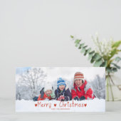 Schattigee kerstvakantie Kaart | Red (Staand voorkant)