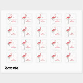 Schattigee kerstvakantie lichten roze flamingo str vierkante sticker (Vel)