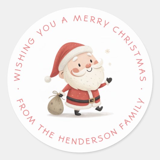 Schattigee kerstvakantie ronde sticker (Voorkant)