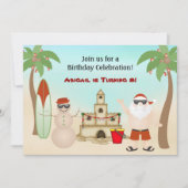 Schattigee kerstvakantie Santa Beach Kaart (Voorkant)