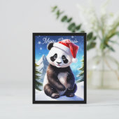 Schattigee kerstvakantie Santa Panda Briefkaart (Staand voorkant)