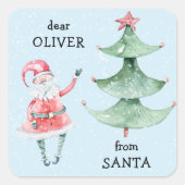 Schattigee kerstvakantie vierkante sticker (Voorkant)