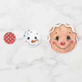 Schattigee kerstvakantie Waterverf gezichten Santa Confetti (Achterkanten)