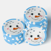 Schattigee kerstvakantie Waterverf sneeuwmangezich Poker Chips (Opstapeling)