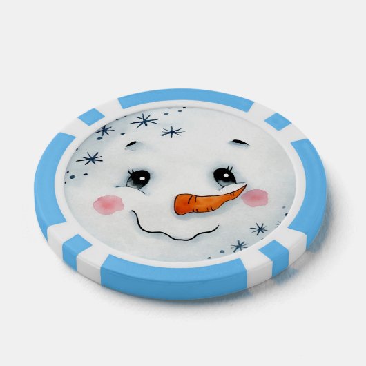 Schattigee kerstvakantie Waterverf sneeuwmangezich Poker Chips (Enkel)
