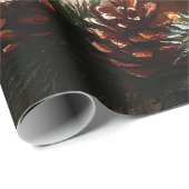 Schattigee Kerstvarken Rustieke Schilderij Decoupa Cadeaupapier (Rol Hoek)