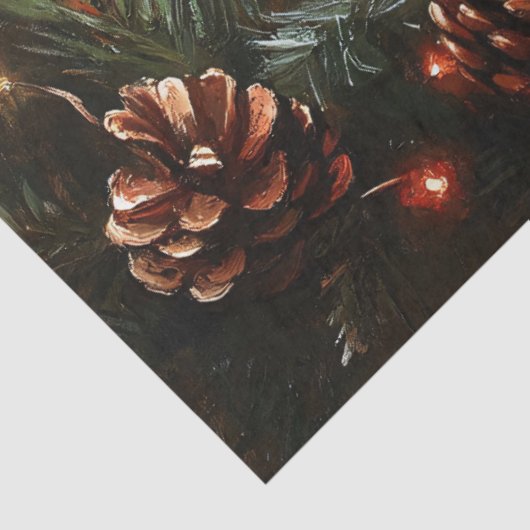 Schattigee Kerstvarken Rustieke Schilderij Decoupa Tissuepapier (Detail)