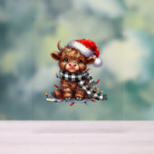 Schattigee kerstverlichting Highland Koe Funny Chr Acryl Bord (Neutraal)