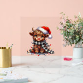 Schattigee kerstverlichting Highland Koe Funny Chr Acryl Bord (Huwelijk)