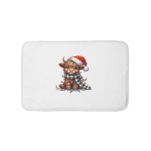 Schattigee kerstverlichting Highland Koe Funny Chr Badmat