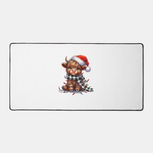 Schattigee kerstverlichting Highland Koe Funny Chr Bureaumat (Voorkant)