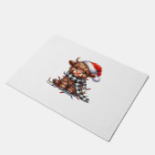 Schattigee kerstverlichting Highland Koe Funny Chr Deurmat (Schuin)