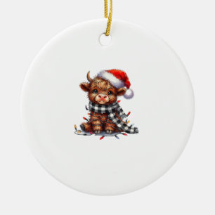Schattigee kerstverlichting Highland Koe Funny Chr Keramisch Ornament