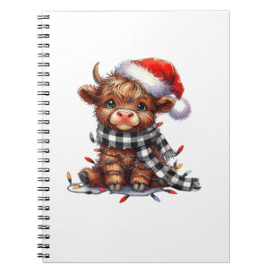 Schattigee kerstverlichting Highland Koe Funny Chr Notitieboek
