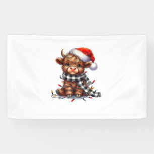 Schattigee kerstverlichting Highland Koe Funny Chr Spandoek