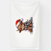 Schattigee kerstverlichting Highland Koe Funny Chr Spandoek (Verticaal)
